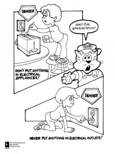 Electrical Safety coloring page 1 - Free printable