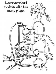 Electrical Safety coloring page 3 - Free printable