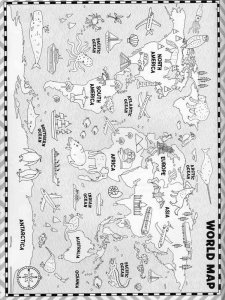 Map coloring page 4 - Free printable