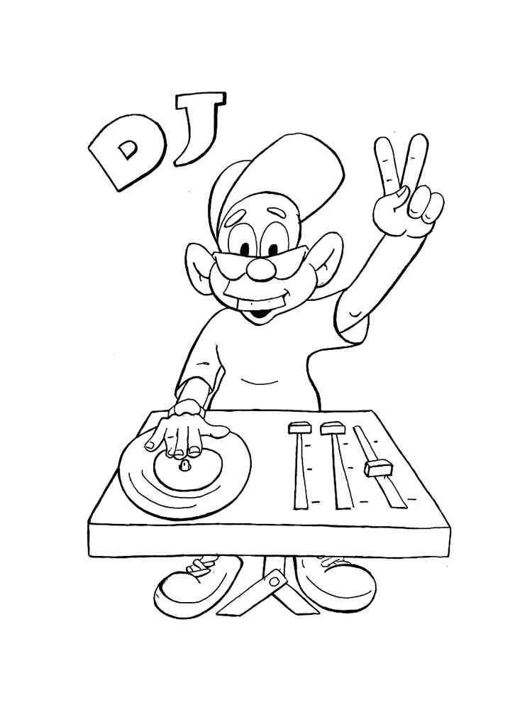 Free DJ coloring pages. Download and print DJ coloring pages.