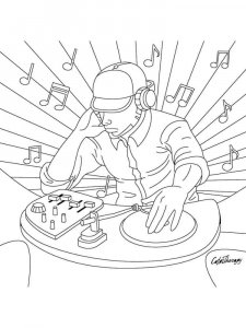 DJ coloring page 7 - Free printable