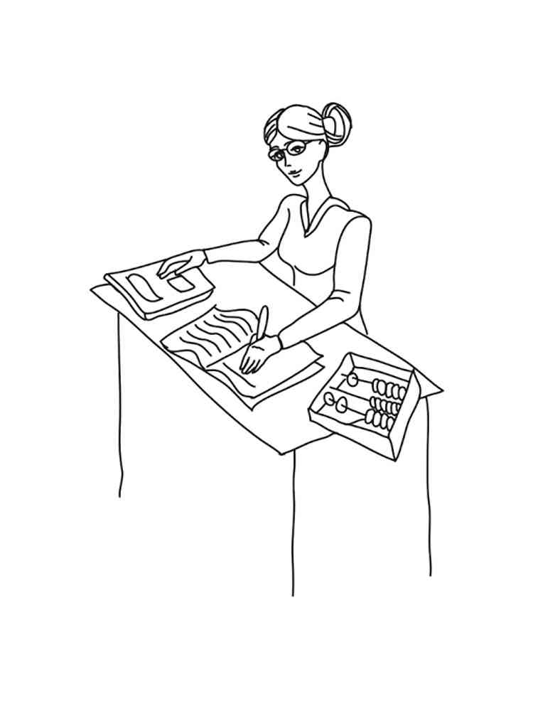Free Accountant coloring pages. Download and print Accountant coloring