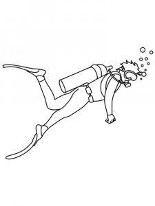 Diver Coloring Pages 3