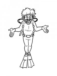 Diver Coloring Pages 4