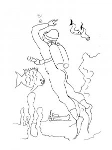 Diver Coloring Pages 8