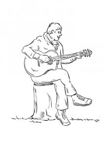 Guitar Player Coloring Pages 6