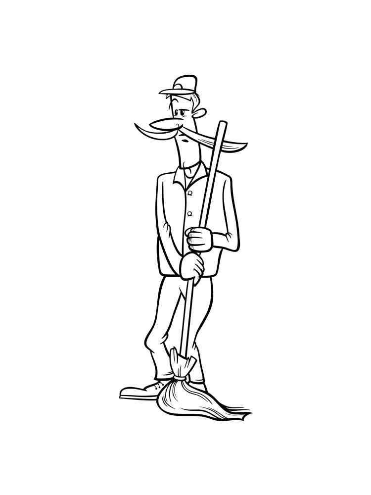 Janitor coloring pages