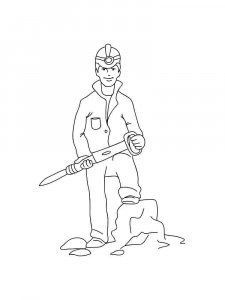 Miner coloring page 1 - Free printable