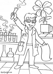 Scientist coloring page 6 - Free printable