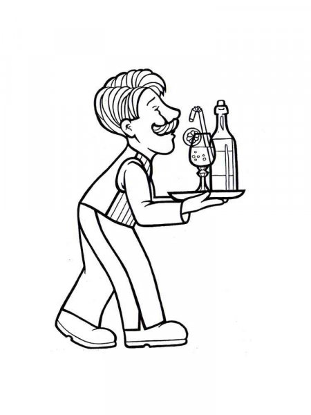 Waiter coloring pages