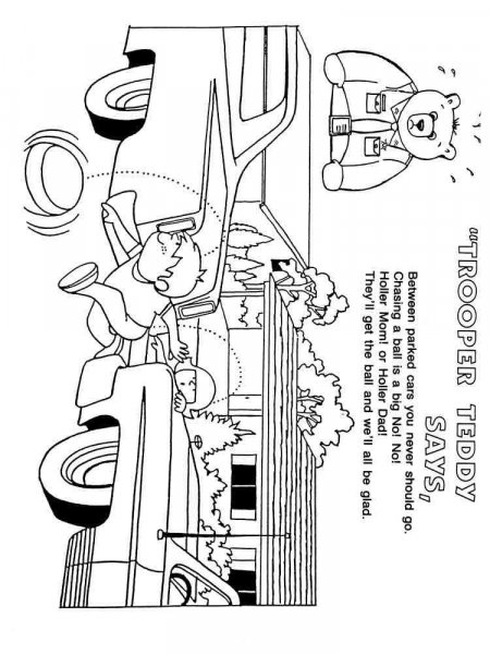 Road Street Safety Coloring Pages