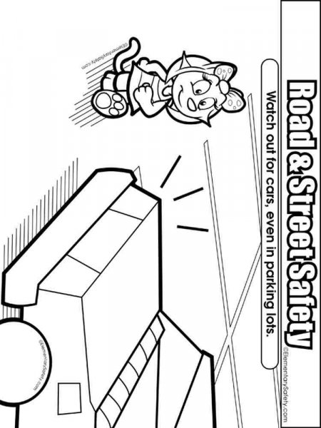 Road Street Safety Coloring Pages