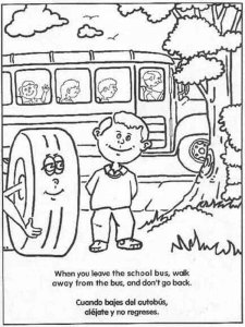 School Bus Safety coloring page 1 - Free printable