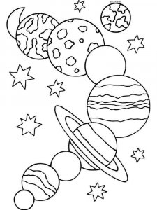 Solar System coloring page 2 - Free printable