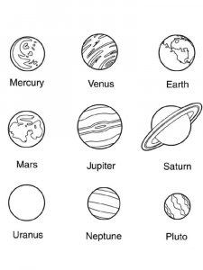Solar System coloring page 3 - Free printable
