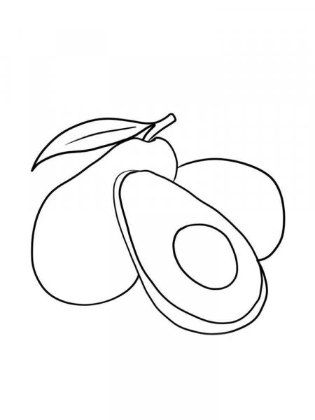 Avocado coloring pages