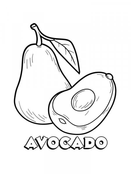 Avocado coloring pages