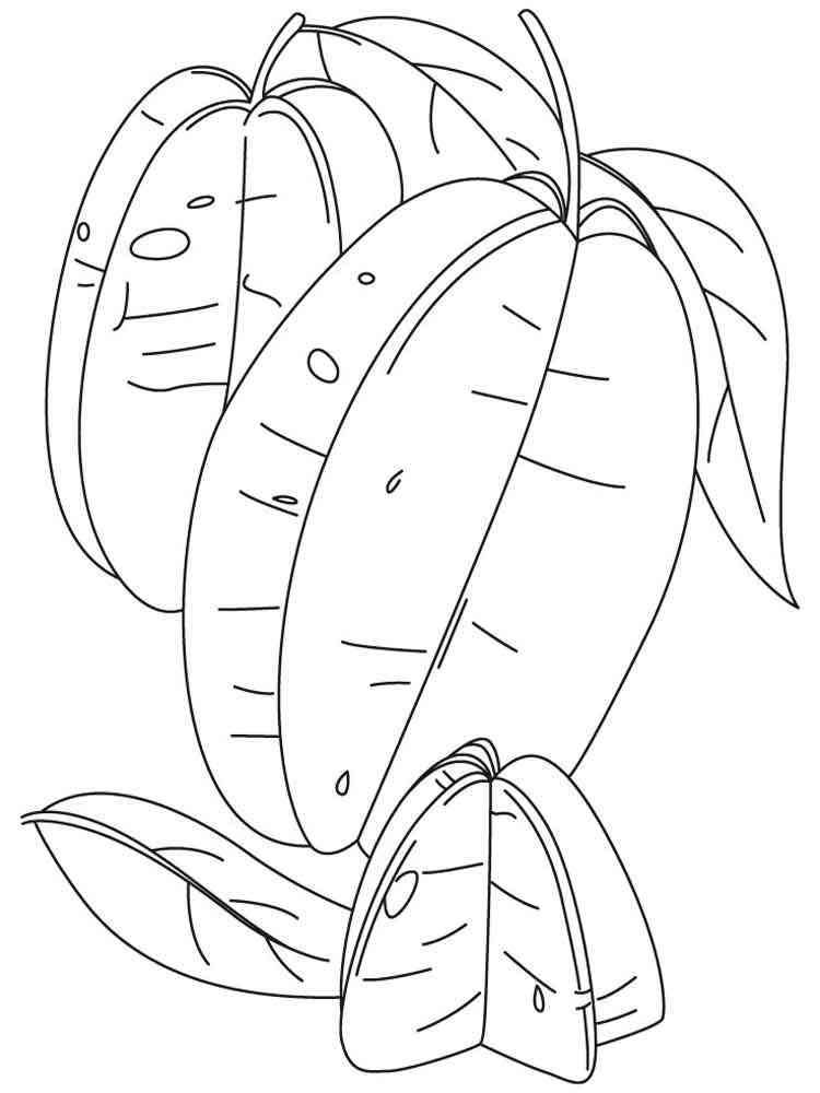Star Fruit coloring pages. Download and print Star Fruit coloring pages.