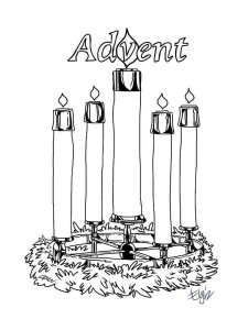 Advent coloring page 5 - Free printable