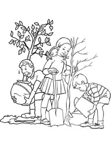 Arbor Day coloring page 1 - Free printable