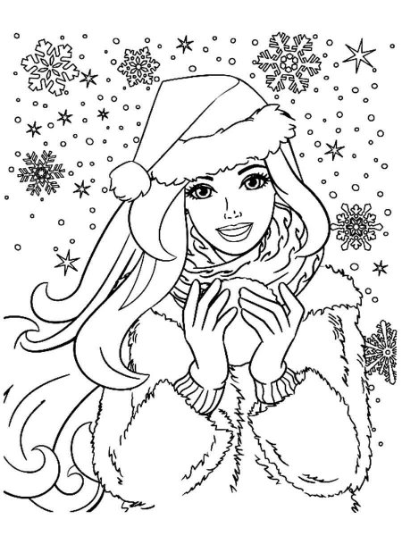 Barbie Christmas coloring page - Free printable