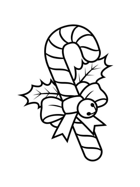 Candy Cane coloring page - Free printable