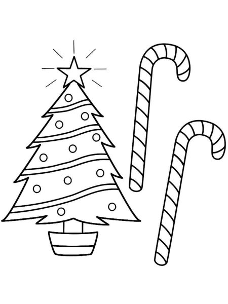 Candy Cane coloring page - Free printable