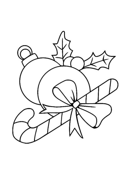 Candy Cane coloring page - Free printable