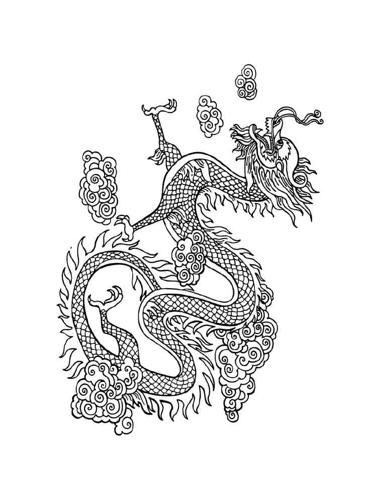 Chinese Dragon coloring pages. Free Printable Chinese Dragon coloring pages.
