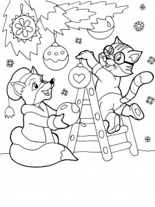 Christmas Animals coloring page 2 - Free printable