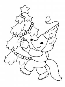 Christmas Animals coloring page 7 - Free printable