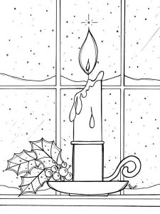 Christmas Candle coloring page 11 - Free printable