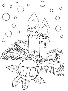 Christmas Candle coloring page 2 - Free printable