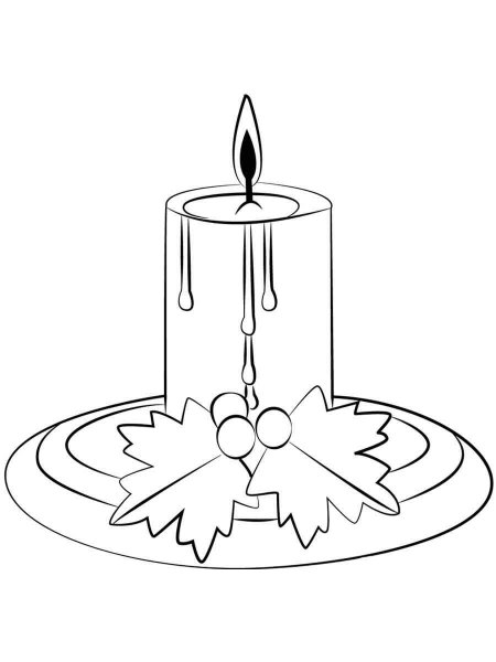 Christmas Candles coloring page - Free printable