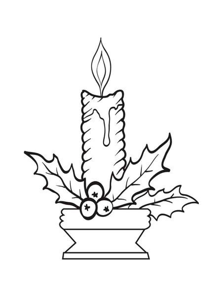 Christmas Candles coloring page - Free printable