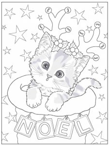 Christmas Cat coloring page 11 - Free printable