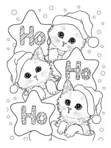 Christmas Cat coloring page 12 - Free printable