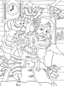 Christmas Cat coloring page 18 - Free printable
