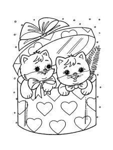 Christmas Cat coloring page 19 - Free printable