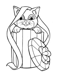 Christmas Cat coloring page 21 - Free printable