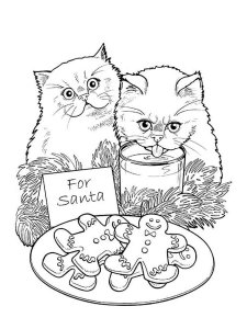 Christmas Cat coloring page 24 - Free printable