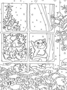 Christmas Cat coloring page 27 - Free printable