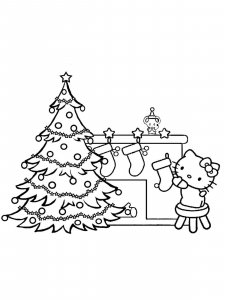Christmas Cat coloring page 28 - Free printable