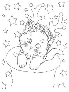 Christmas Cat coloring page 31 - Free printable