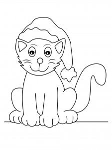 Christmas Cat coloring page 34 - Free printable