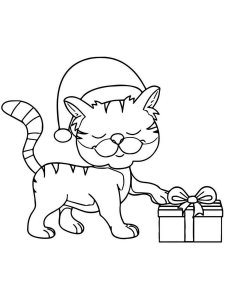 Christmas Cat coloring page 35 - Free printable