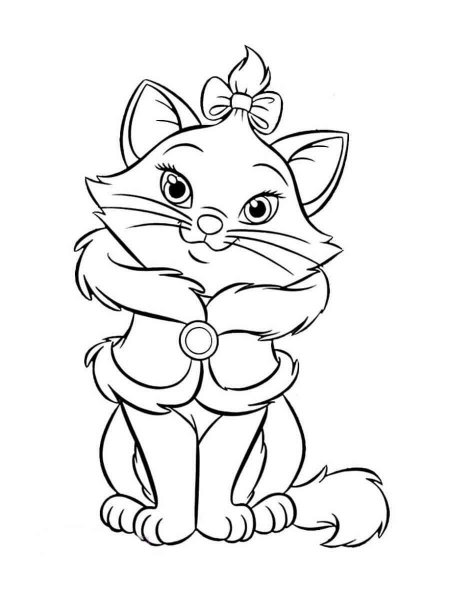 Christmas Cat coloring page - Free printable