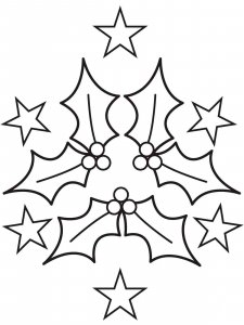 Christmas Holly coloring page 12 - Free printable
