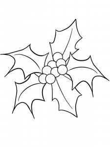 Christmas Holly coloring page 9 - Free printable