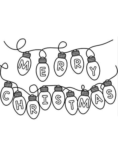 Christmas Lights coloring page - Free printable